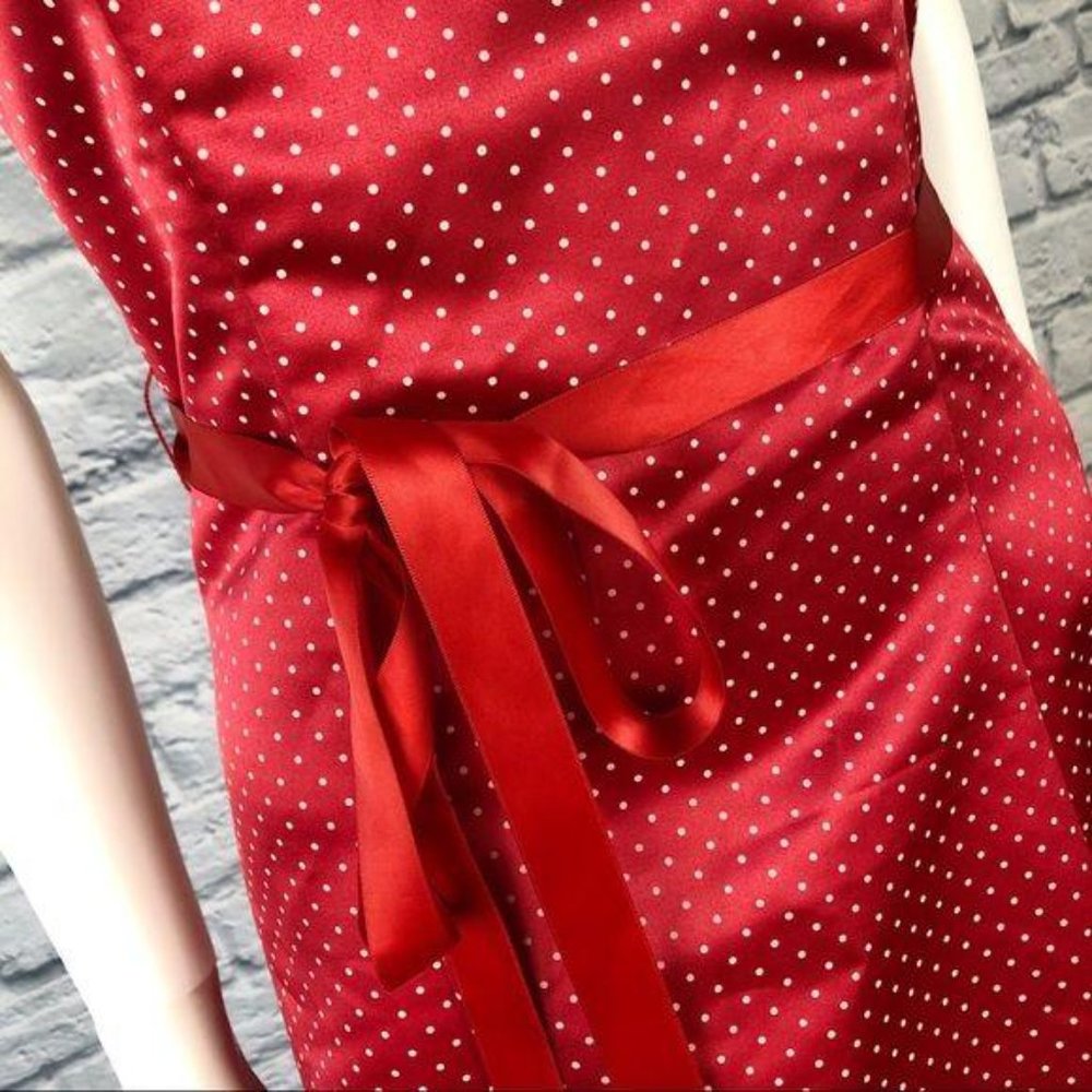 GUNNE SAX Vintage Red Strapless Polka Dot Dress - Picture 3 of 9